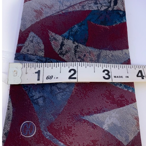 Vintage Halston & Halston III Tie Lot of 2 Italy‎ USA 1990s Geo Abstract Prints - Picture 11 of 12
